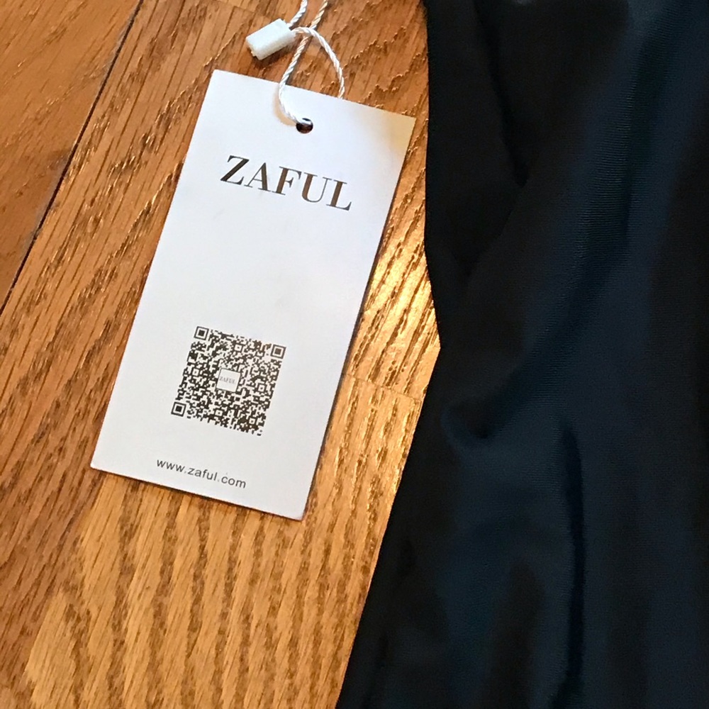 NWT Zaful Black Spaghetti Strap Swimsuit (L) - Picture 10 of 16